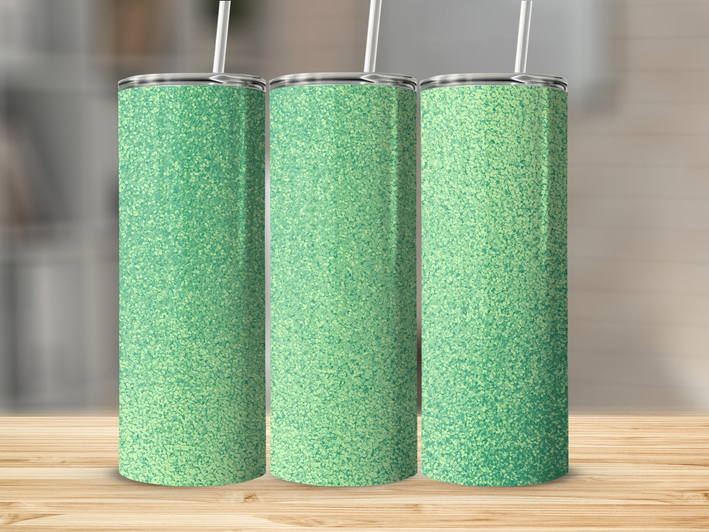 Sparkling Green Glitter Tumbler with Straw Product