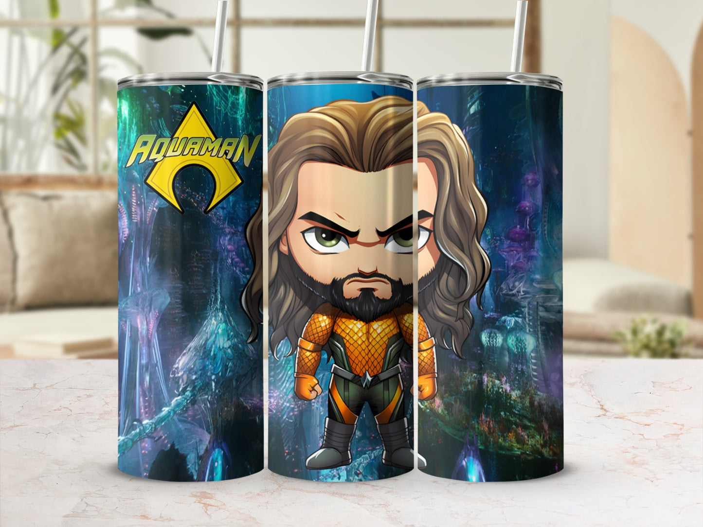 Aquaman Cartoon Character Graphic Stainless Steel Tumbler