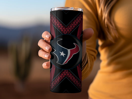 Houston Texans Red Black Background Textured Tumblers