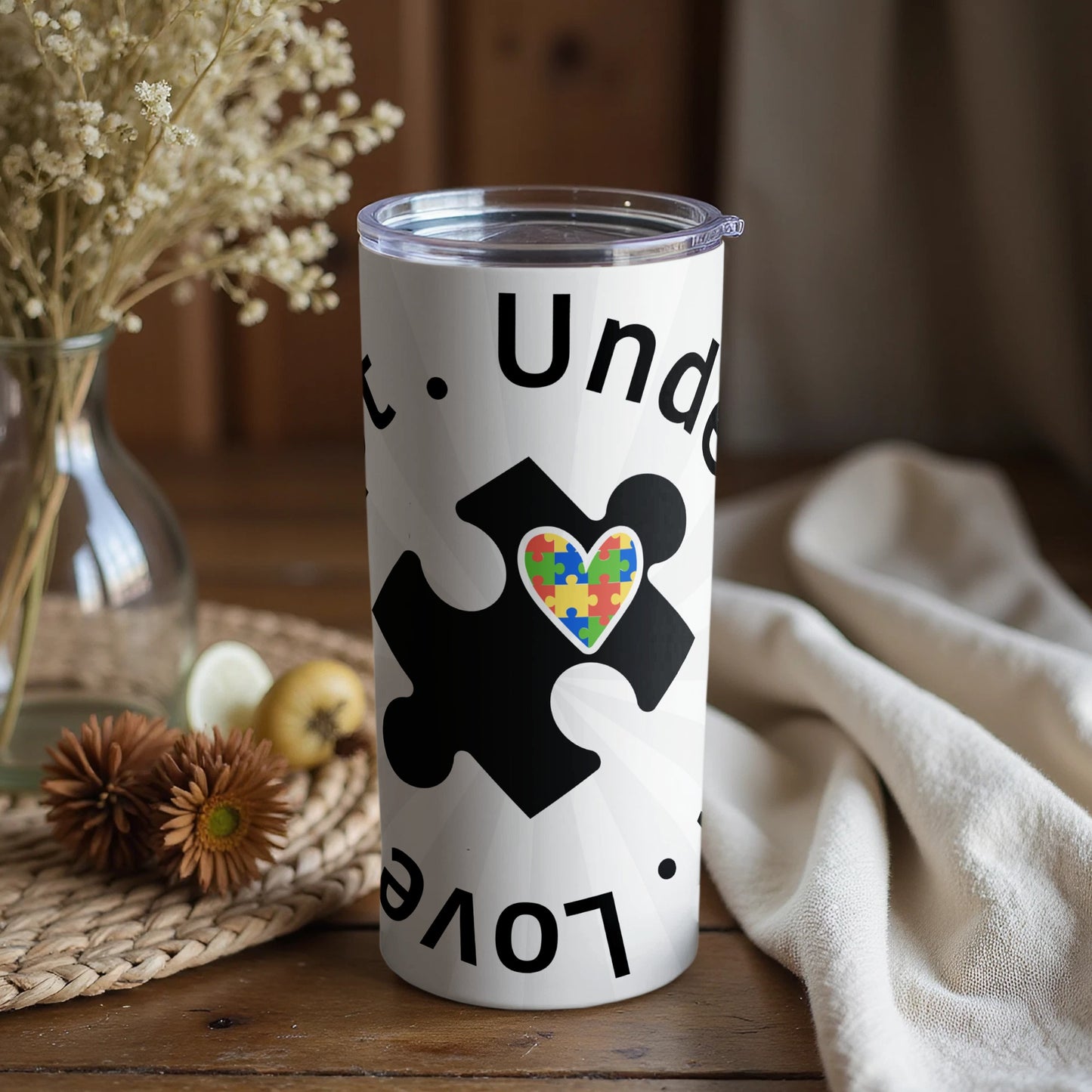 Puzzle Heart Autism Awareness Insulated Tumbler