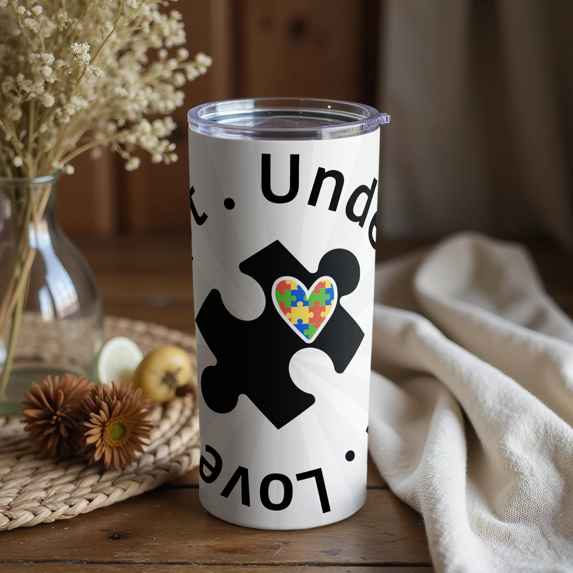 Puzzle Heart Autism Awareness Insulated Tumbler