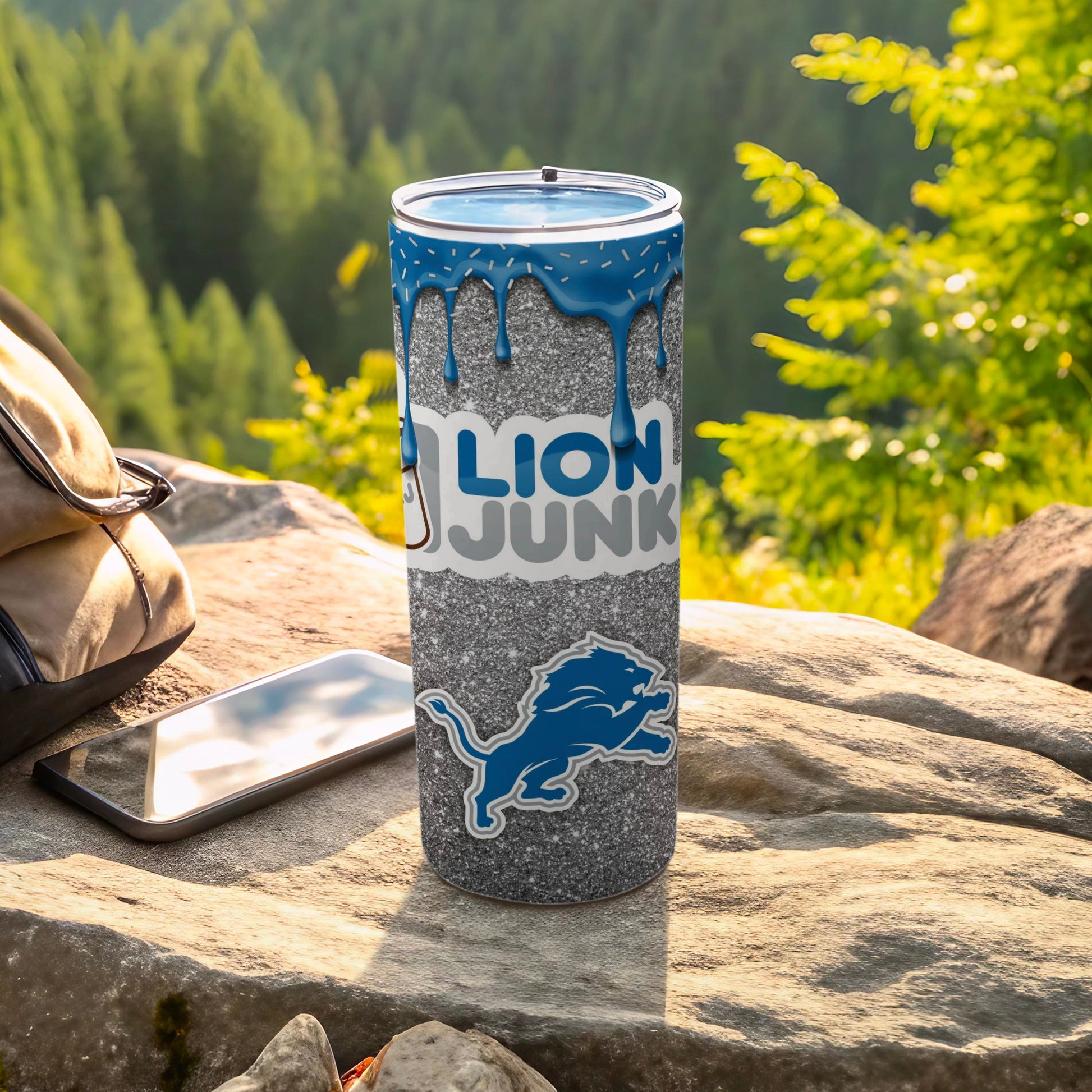 Lion Junk Dripping Design Travel Tumbler Cup