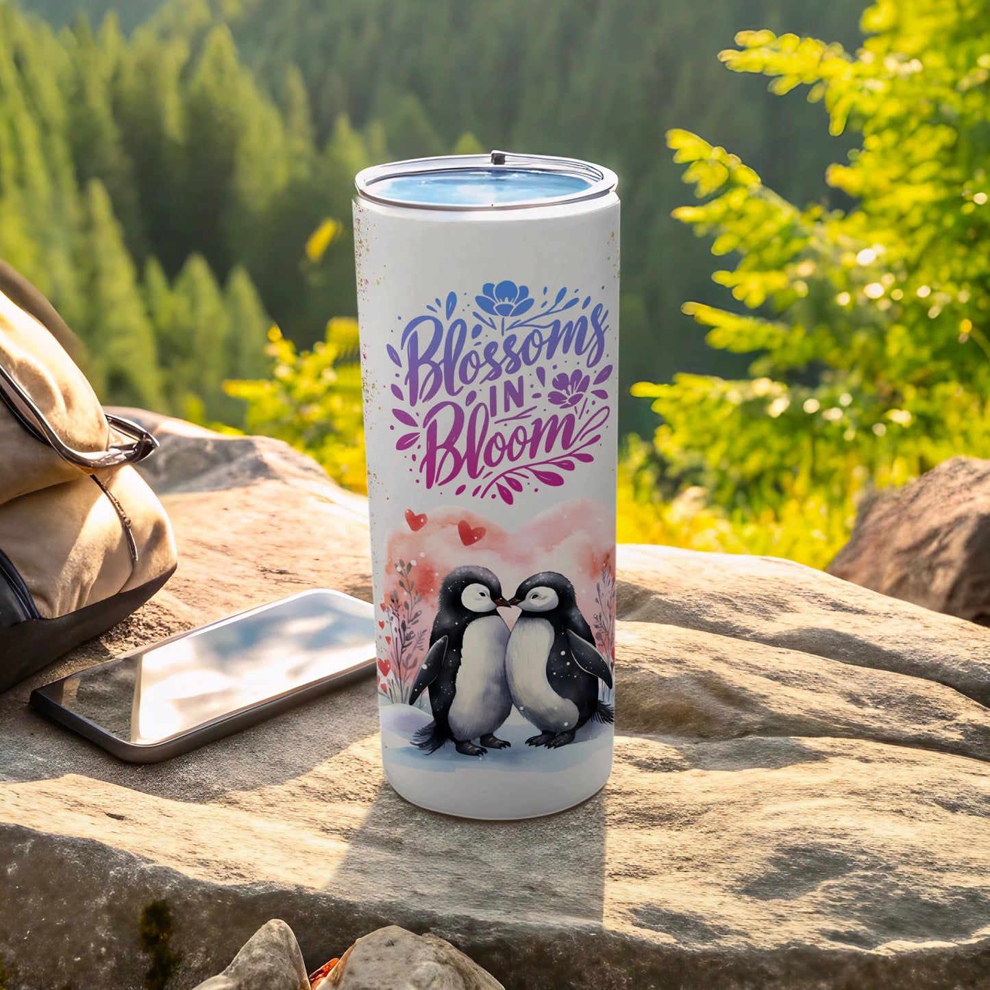 Blossoms in Bloom Penguin Themed Insulated Tumbler