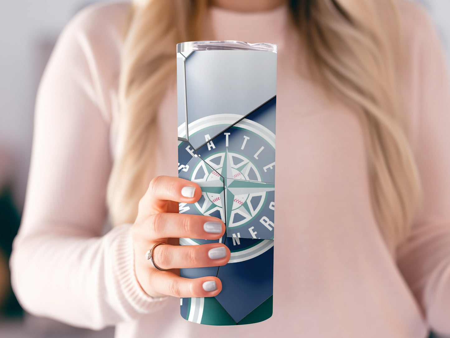 Seattle Mariners Mosaic Team Logo Design Tumblers