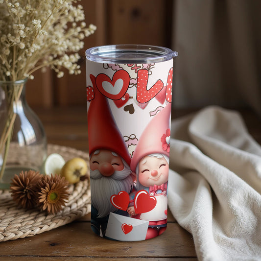 Adorable Gnome Love Design Tumbler for Coffee or Tea
