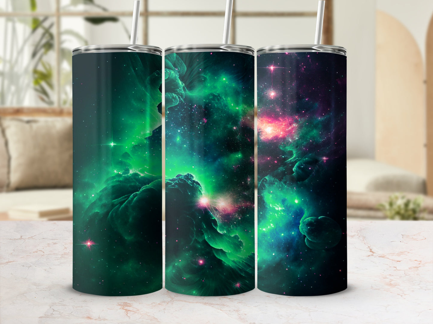 Stunning Galaxy Nebula Design Insulated Tumbler Cup