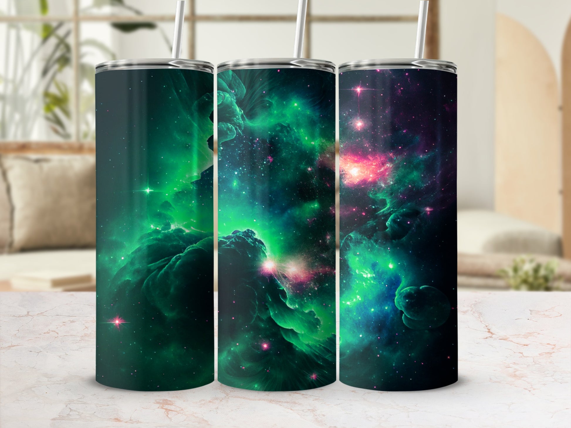 Stunning Galaxy Nebula Design Insulated Tumbler Cup