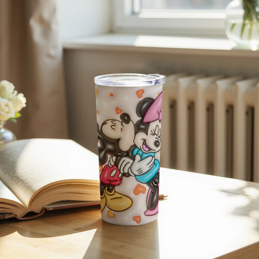 Minnie and Mickey Mouse Hugging Travel Mug