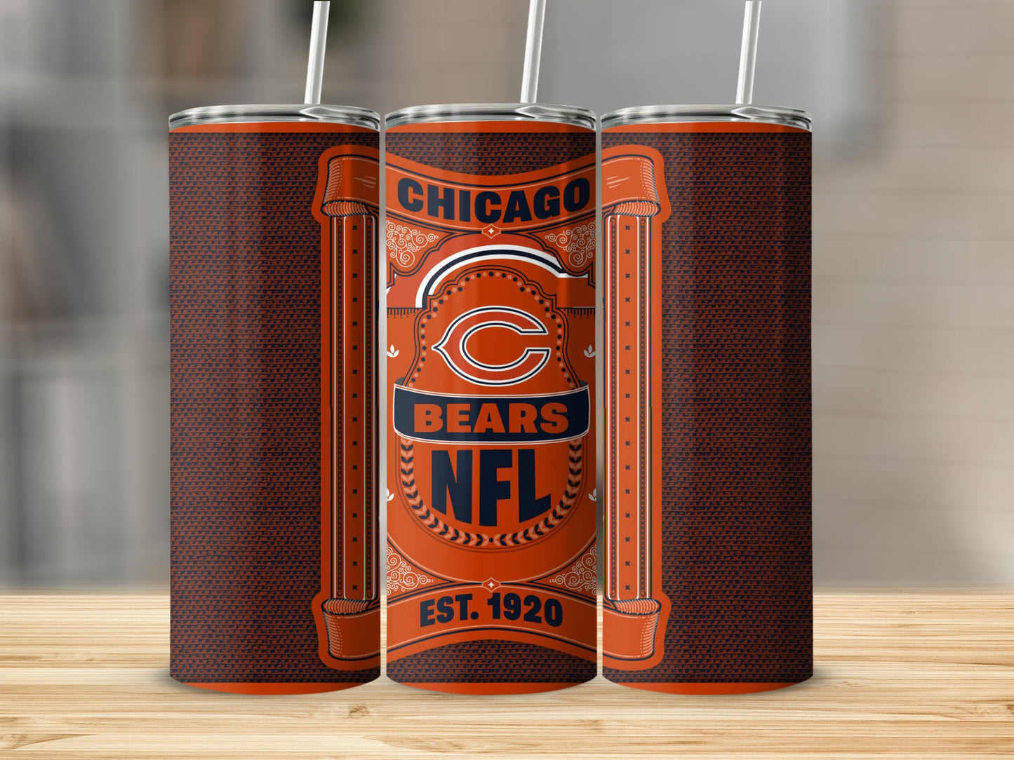 Chicago Bears NFL Vintage Style Emblem Design Tumbler