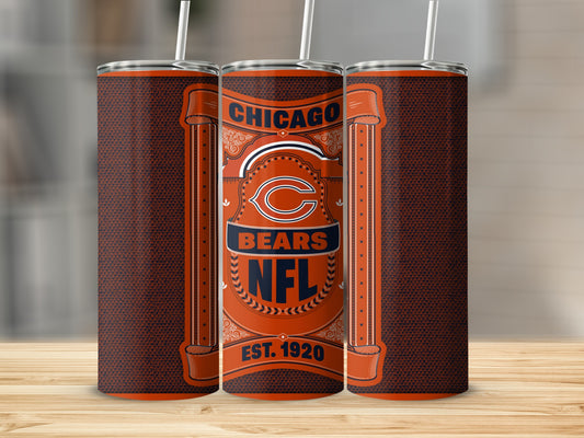 Chicago Bears NFL Vintage Style Emblem Design Tumbler