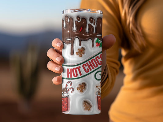 Festive Hot Chocolate Themed Stainless Steel Tumbler