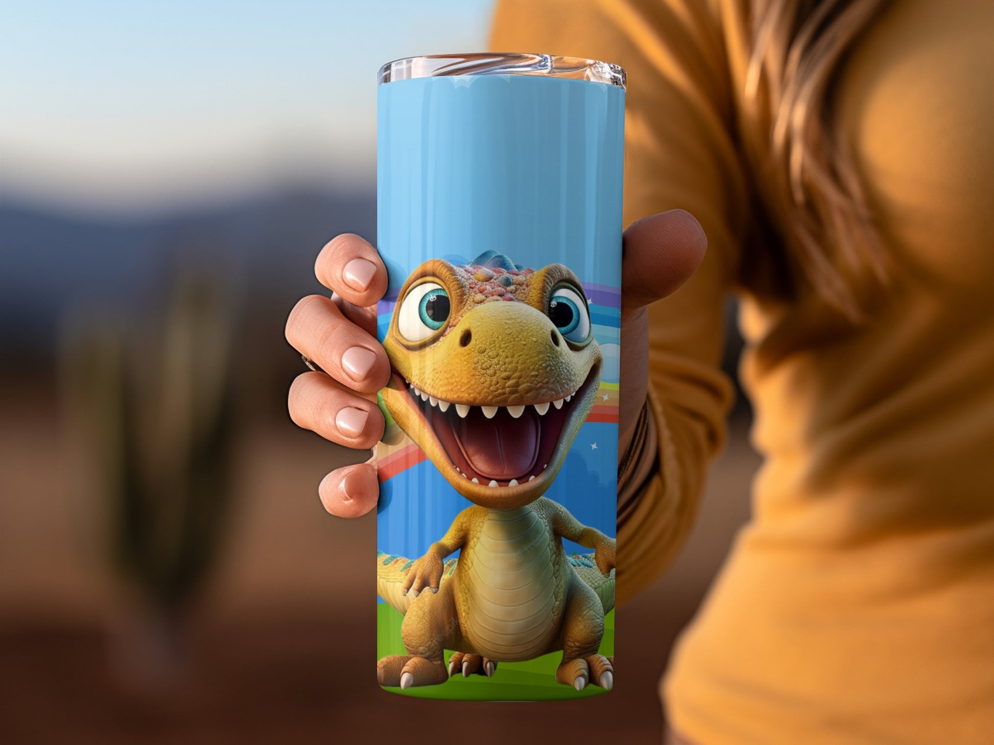 Cute Dinosaur Design Tumbler For Kids And Adults