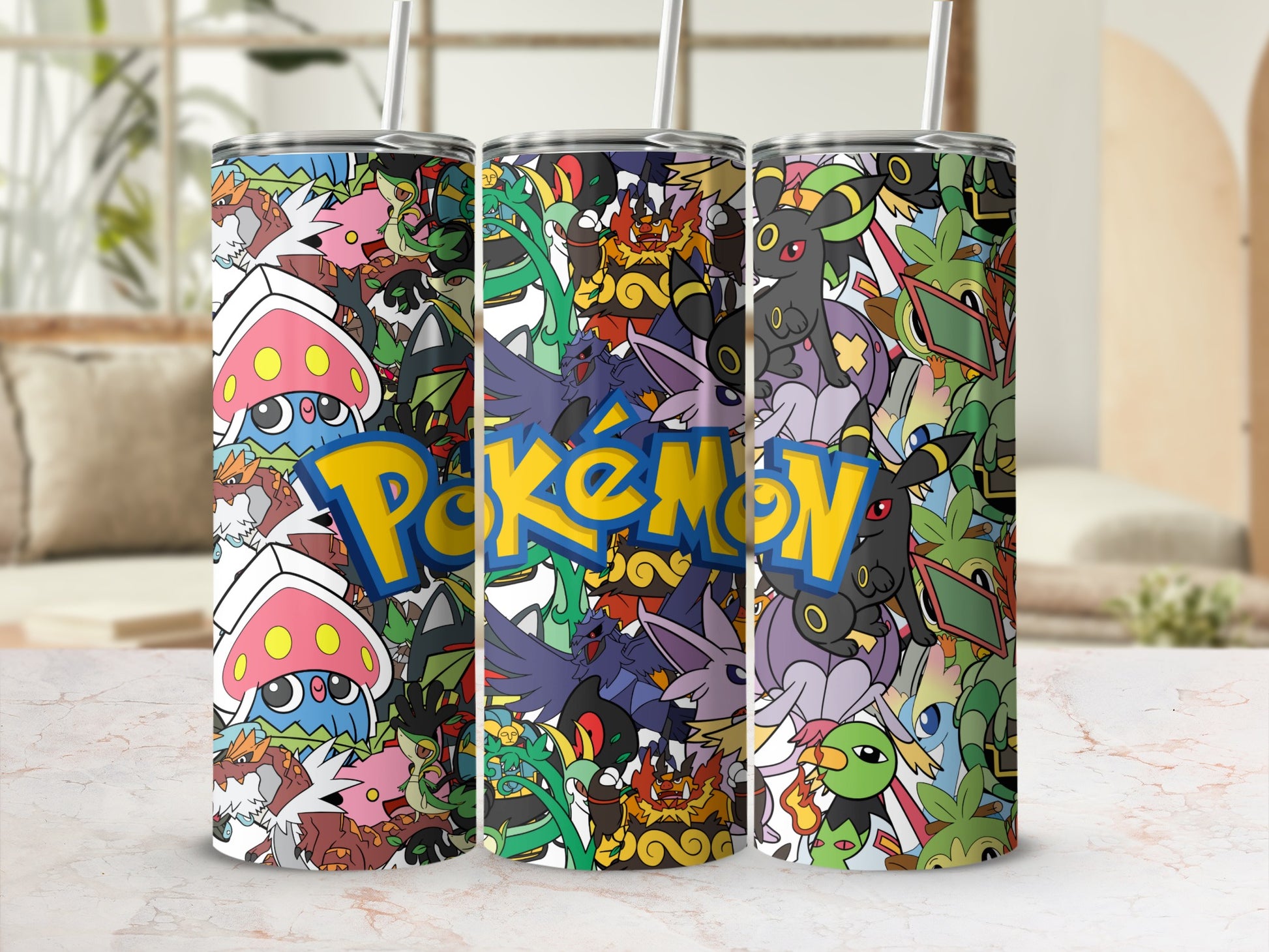 Vibrant Pokémon Themed Tumblers for Anime Fans Cup
