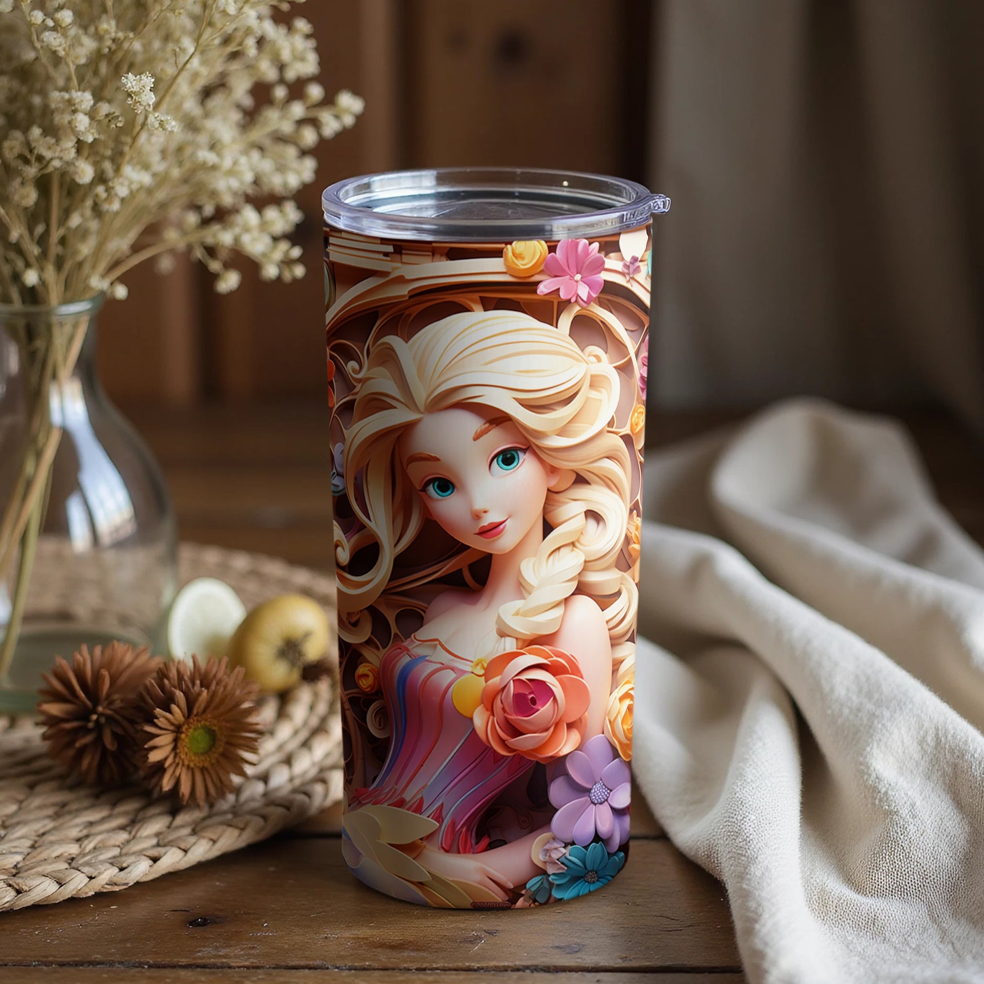 Beautifully Illustrated Fantasy Character Tumbler