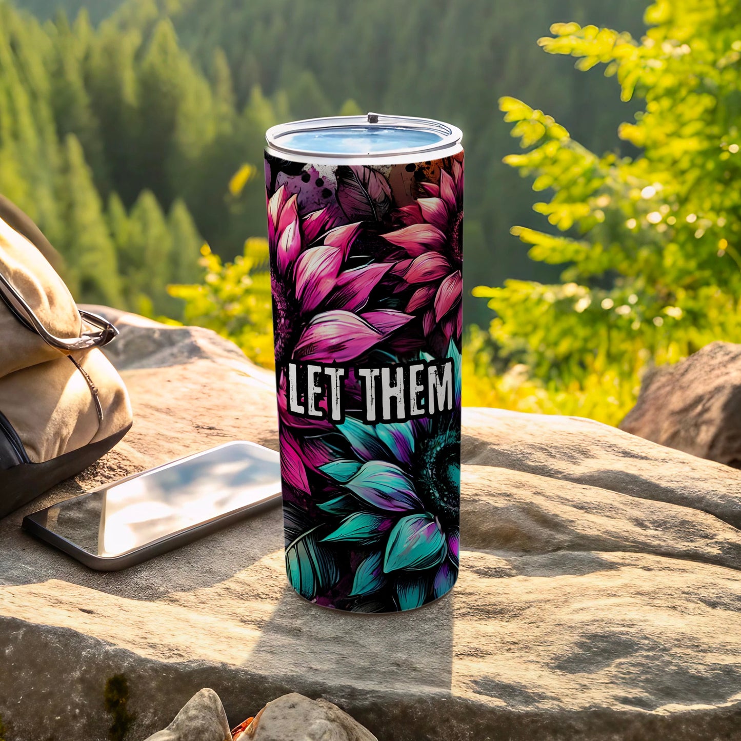 Vibrant Sunflowers Let Them Insulated Tumbler