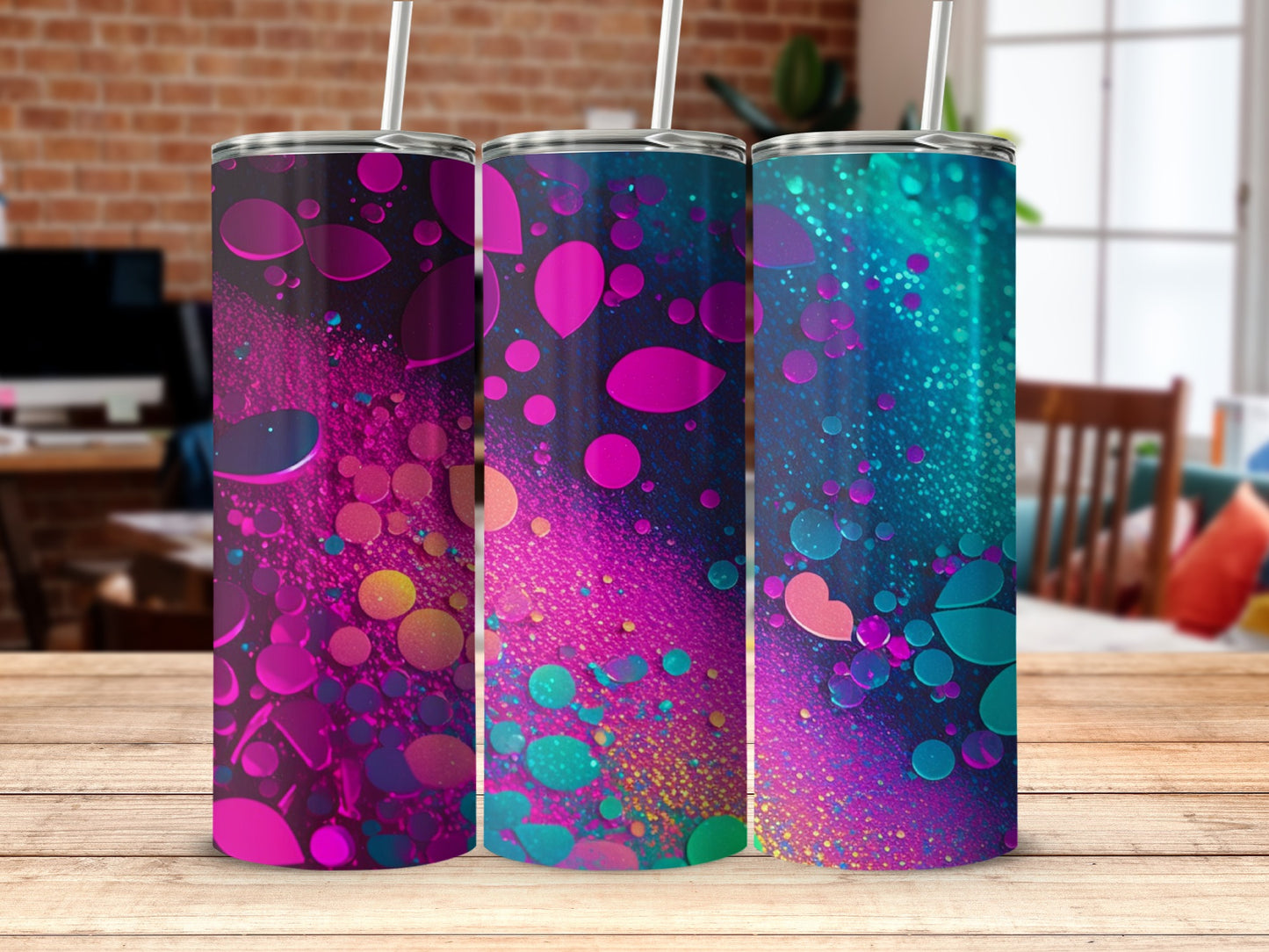 Colorful Abstract Bubbles Design Insulated Tumblers