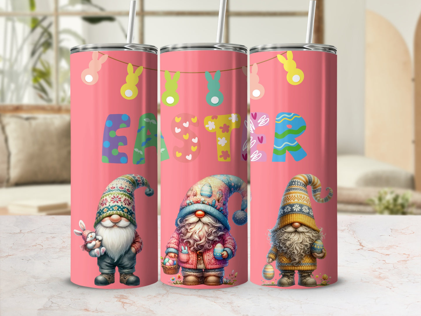 Adorable Easter Gnomes Design Insulated Tumbler
