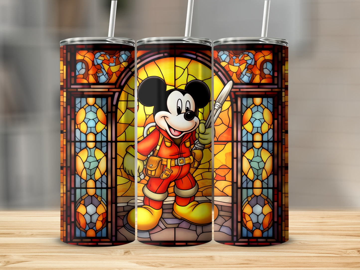 Colorful Stained Glass Inspired Character Design Tumbler