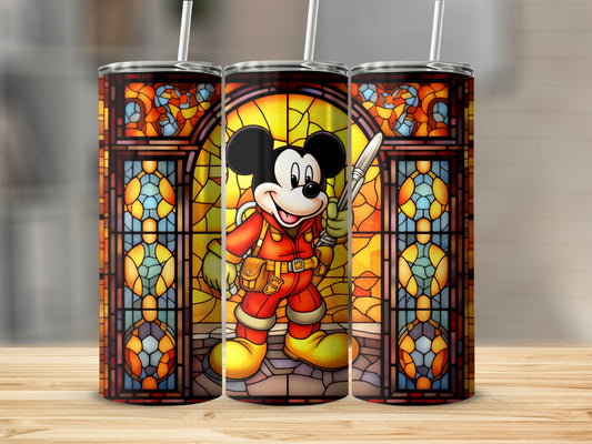 Colorful Stained Glass Inspired Character Design Tumbler