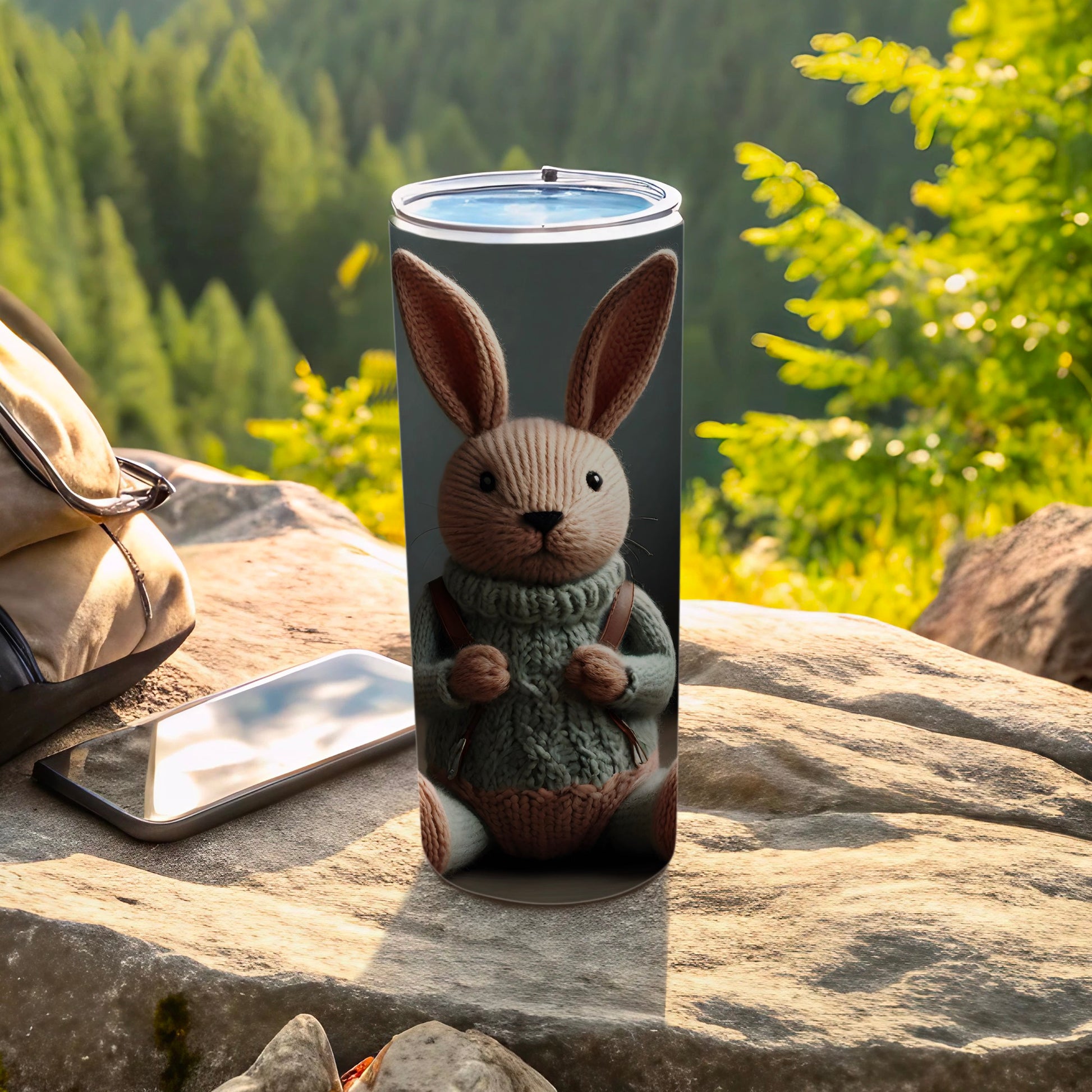 Adorable Knitted Bunny Sweater Design Tumbler product type
