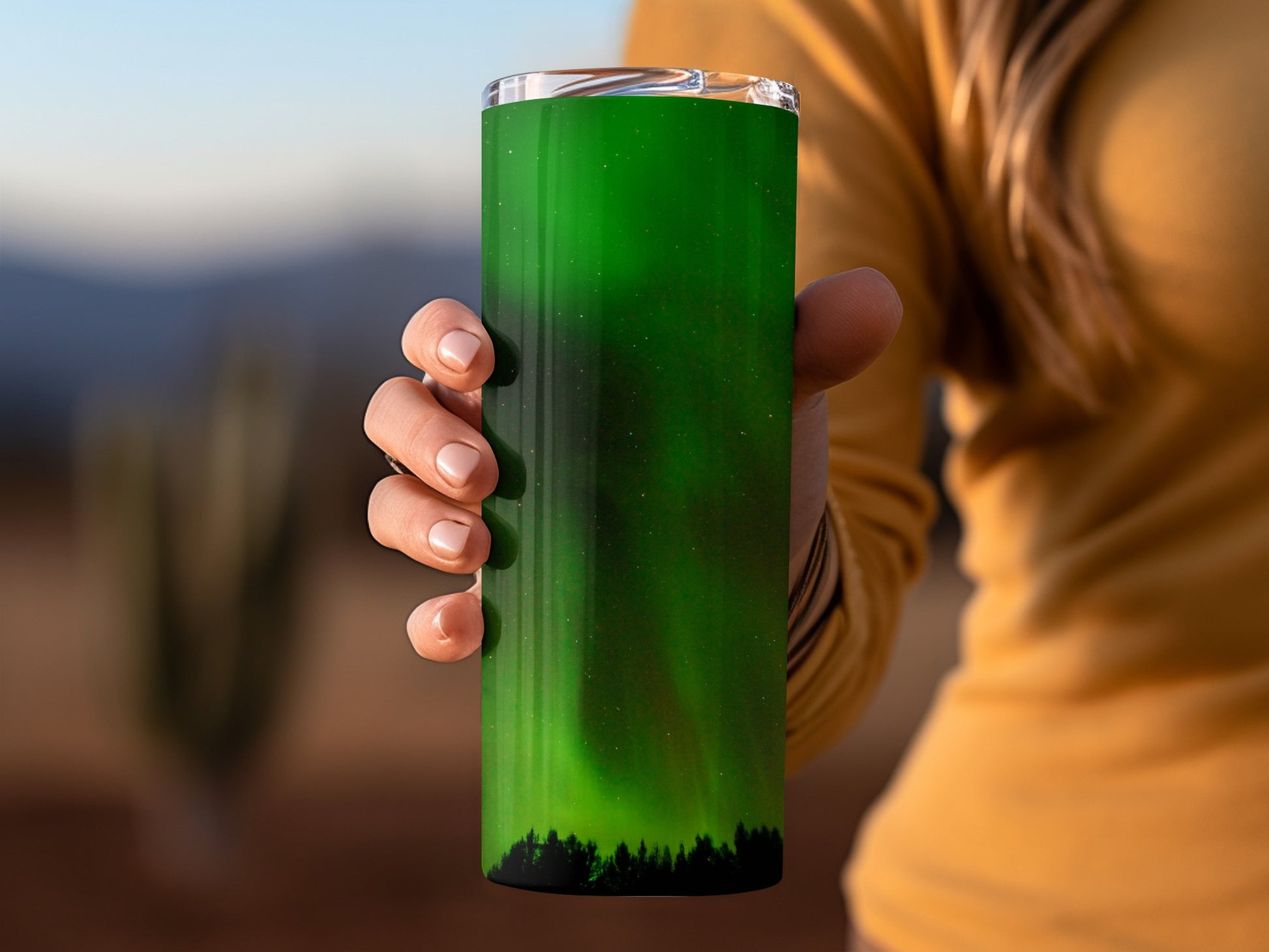 Northern Lights Design Insulated Travel Mug Cup