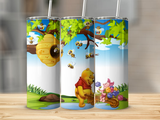 Winnie the Pooh and Piglet Honey Gathering Tumbler