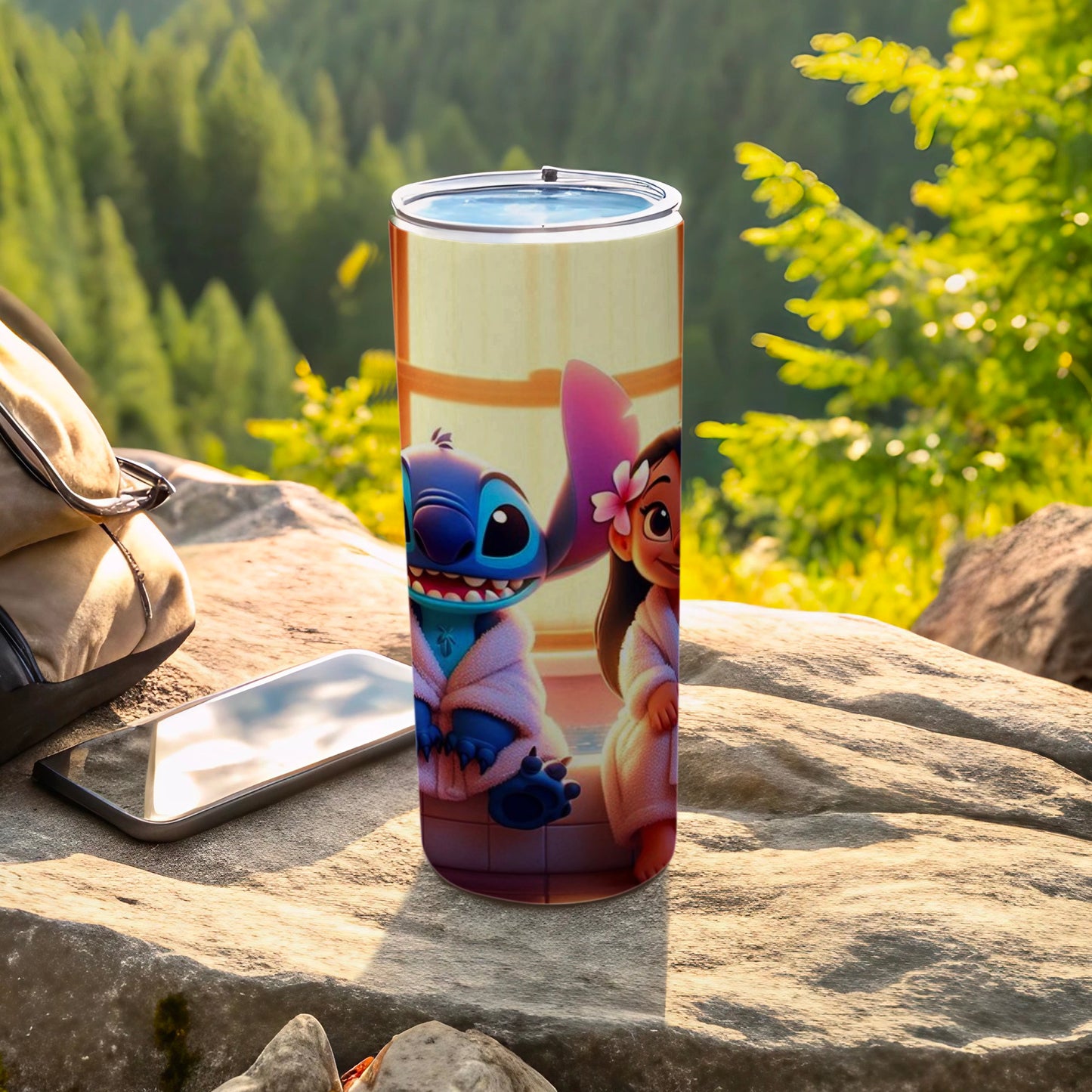 Adorable Cartoon Characters on Tall Tumbler Cup