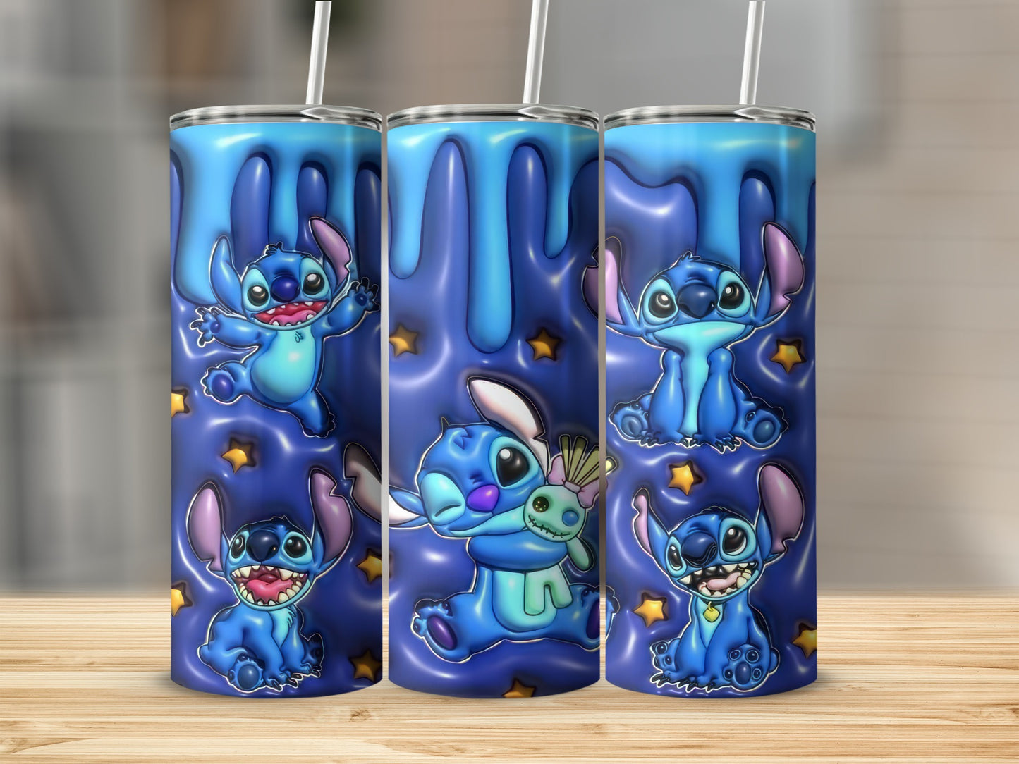 Cute Blue Alien Character Design Tumbler Cup Product