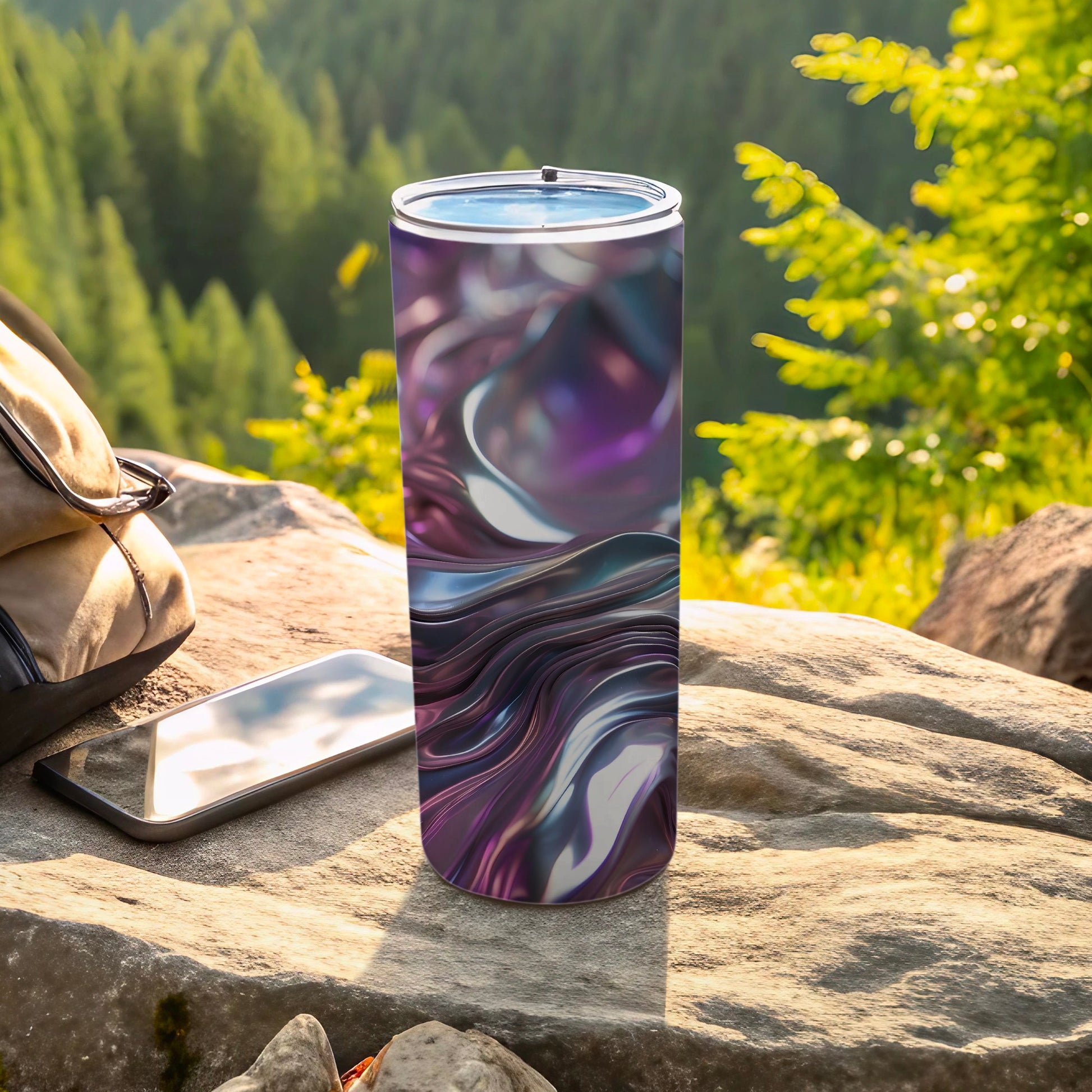 Purple Silver Abstract Wavy Tumbler product type