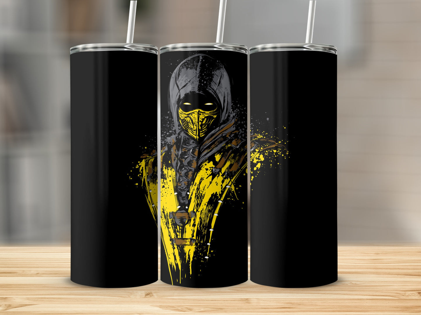 Scorpion Character Graphics Design on Black Tumbler
