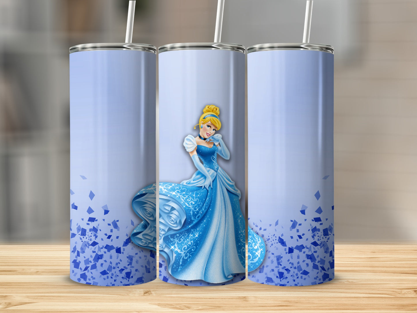 Elegant Princess Blue Dress Tumbler Custom Drinkware