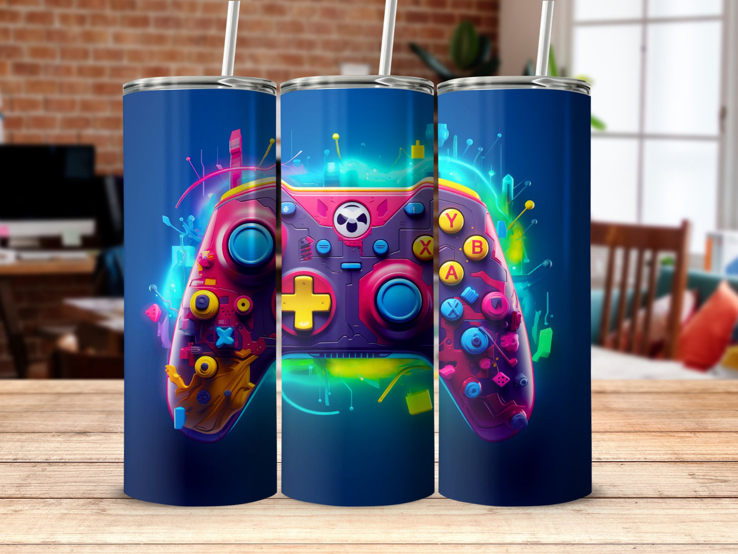 Colorful Gaming Controller Illustration Tumbler Product