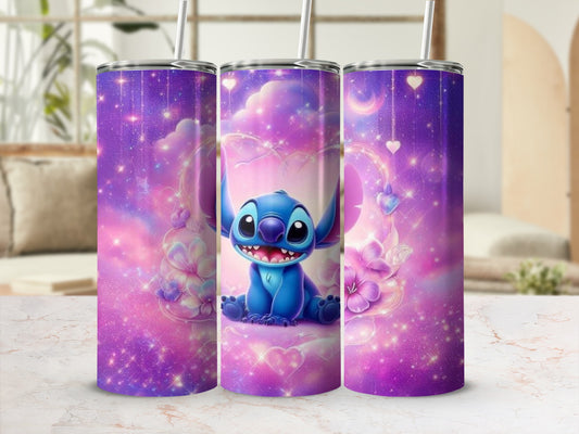 Adorable Blue Alien Character Design Insulated Tumbler
