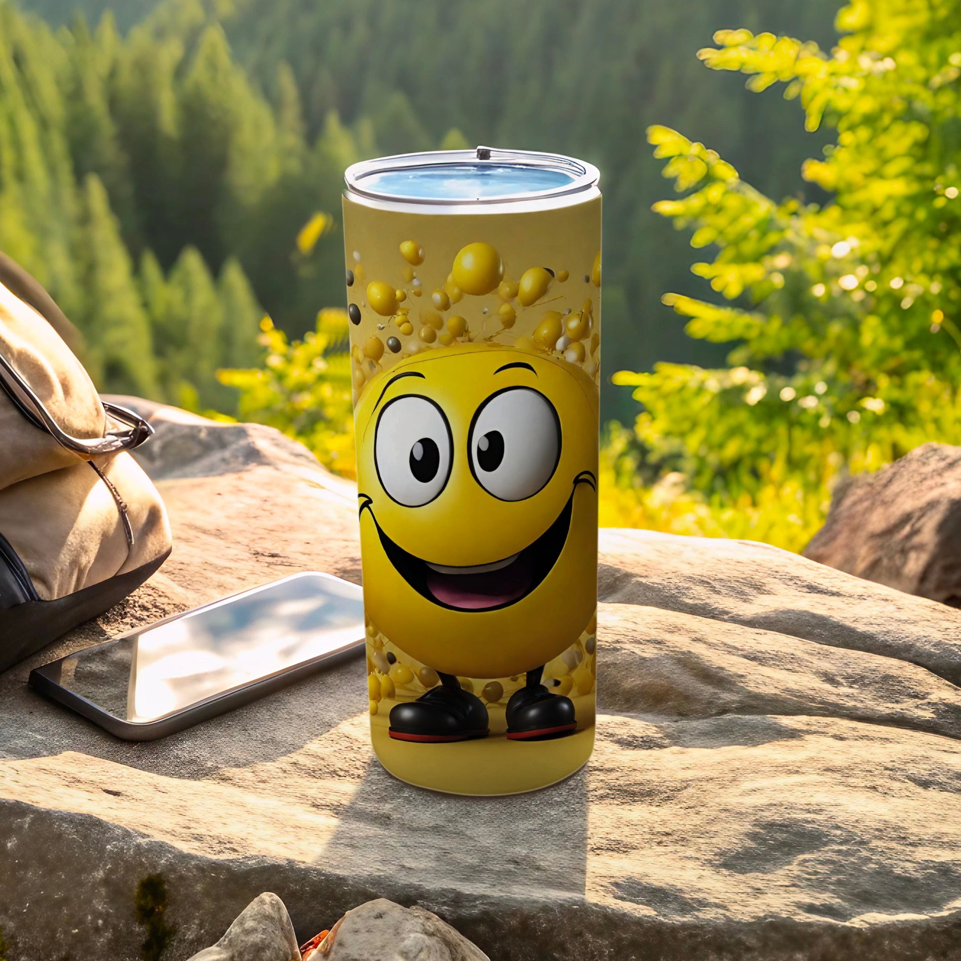 Fun Smile Emoji Design Insulated Drink Tumbler
