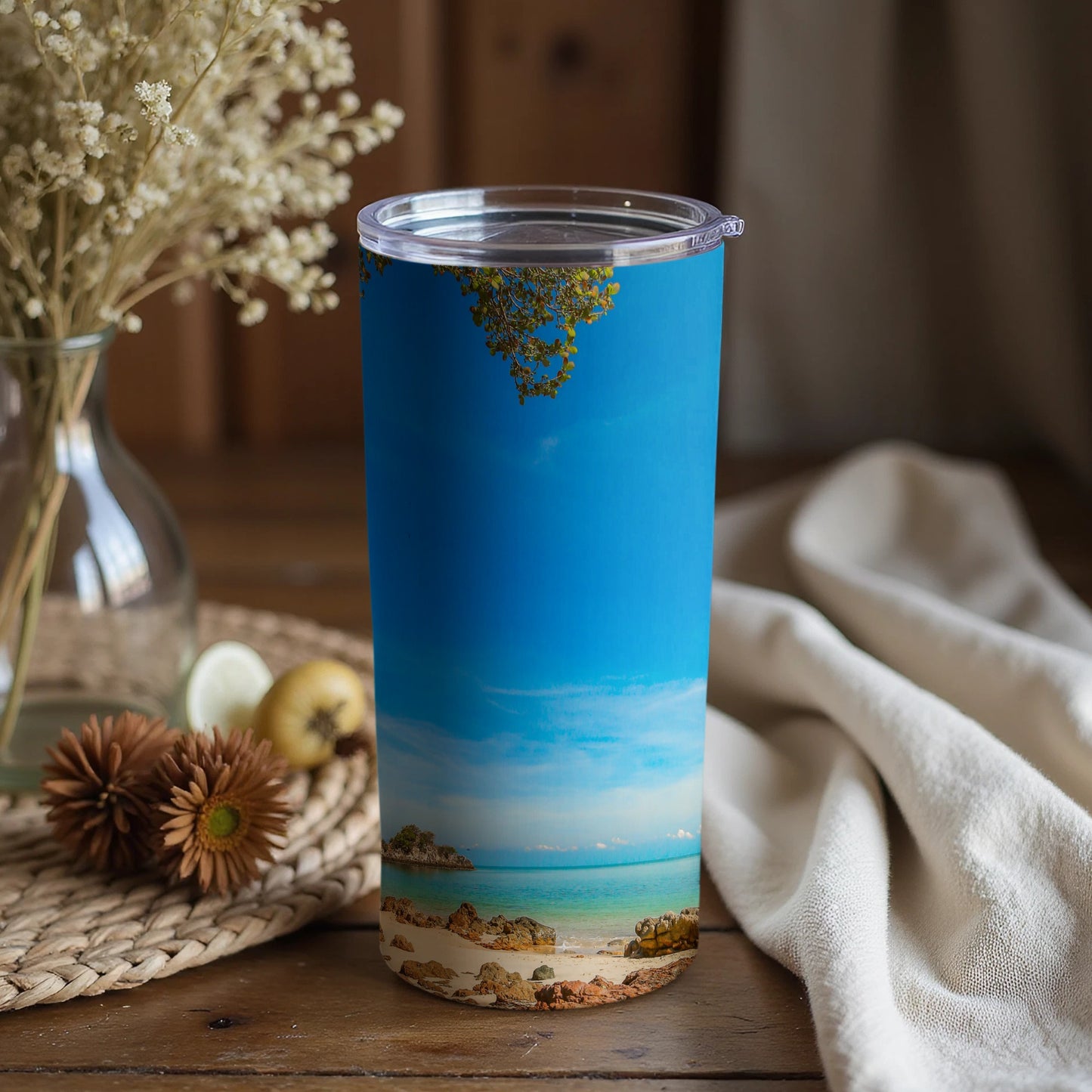 Tropical Seaside Design Insulated Tumbler Product