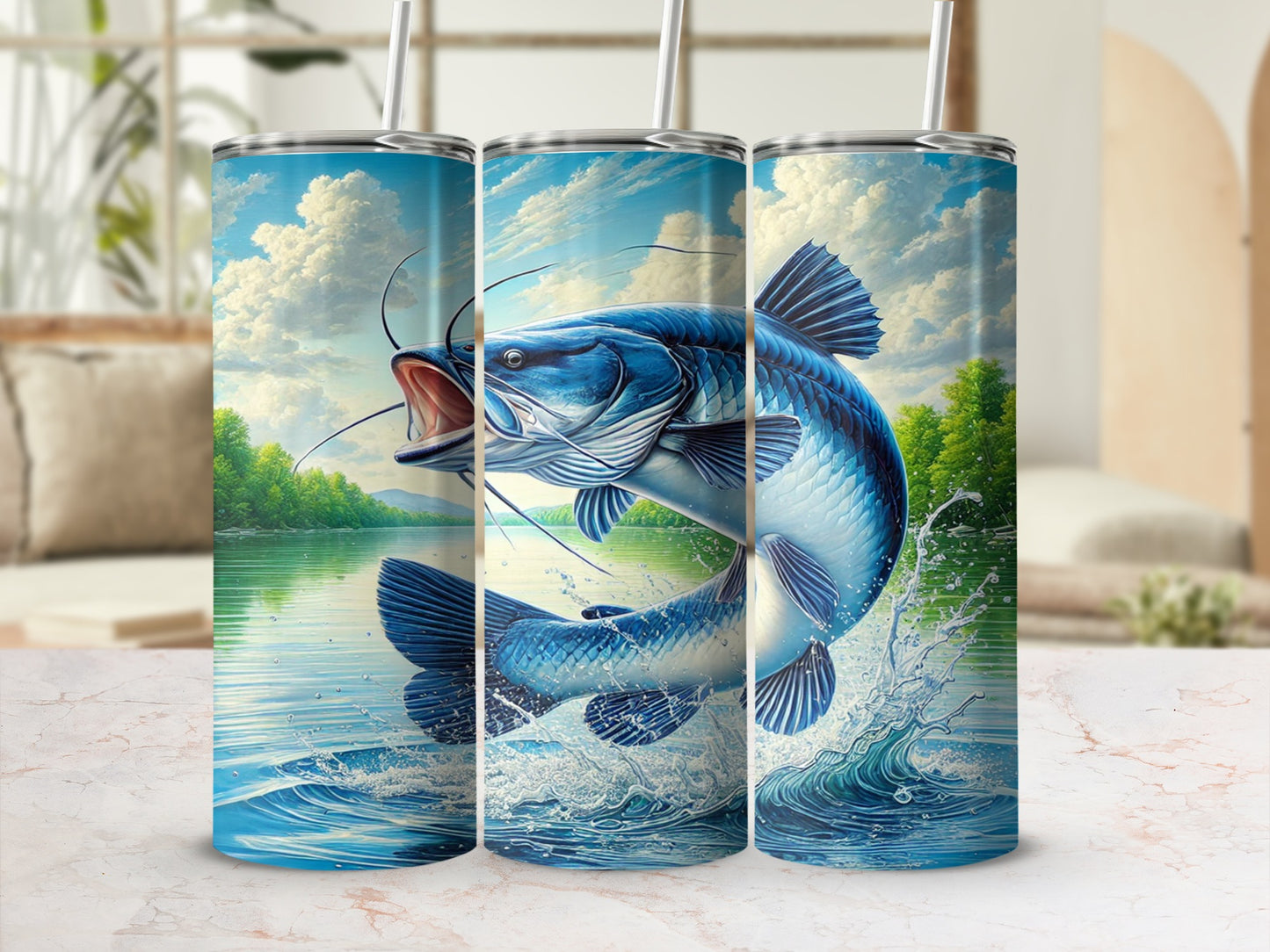 Majestic Catfish Jumping Out of Water Tumbler
