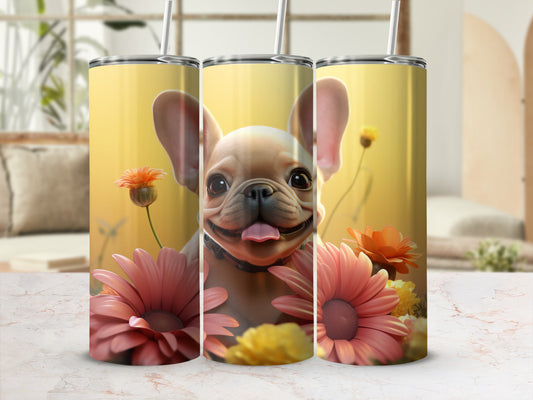 Happy French Bulldog Floral Vibrant Tumbler product type