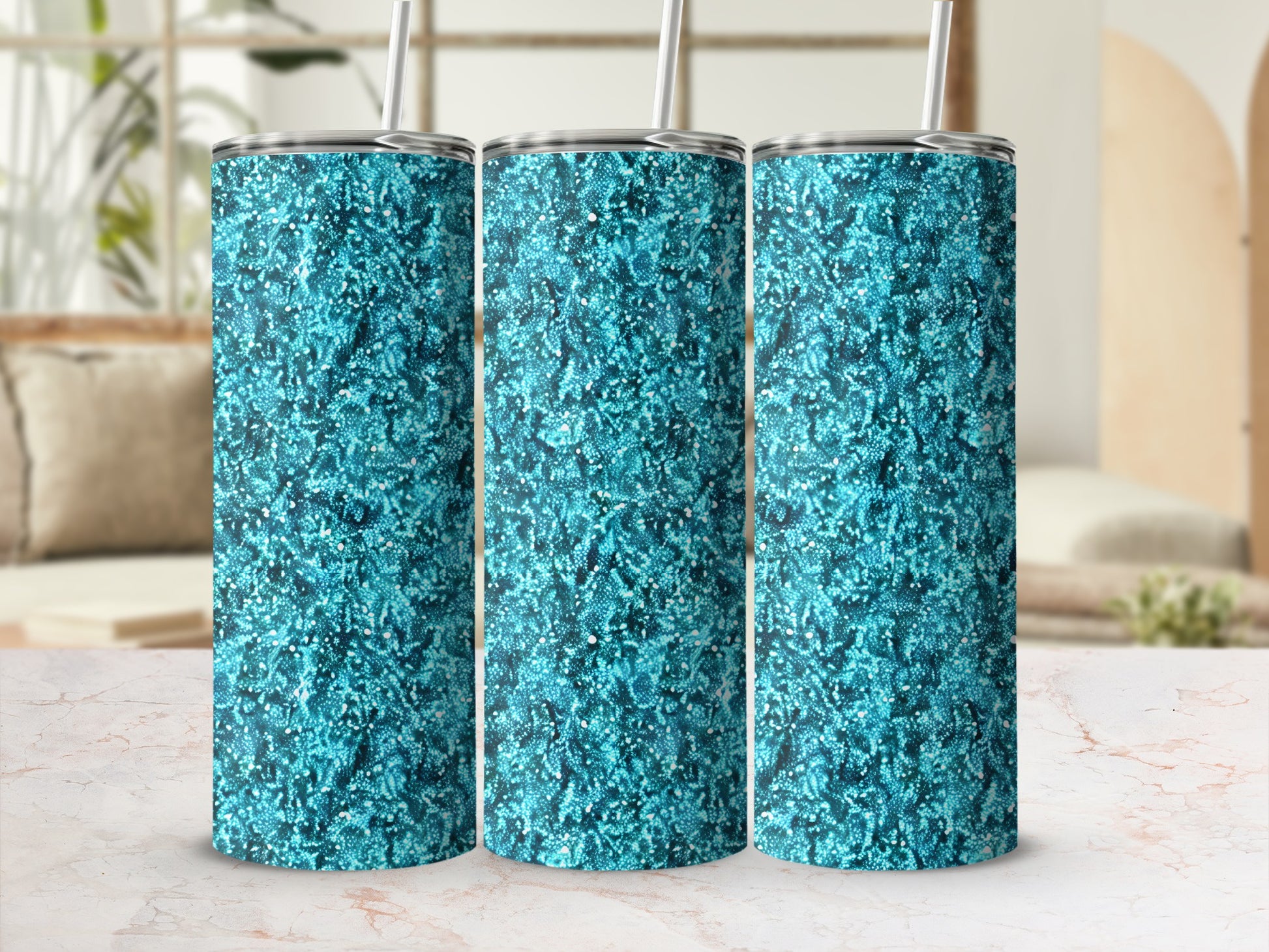 Glittery Blue Sparkle Tumbler to Shine Your Day