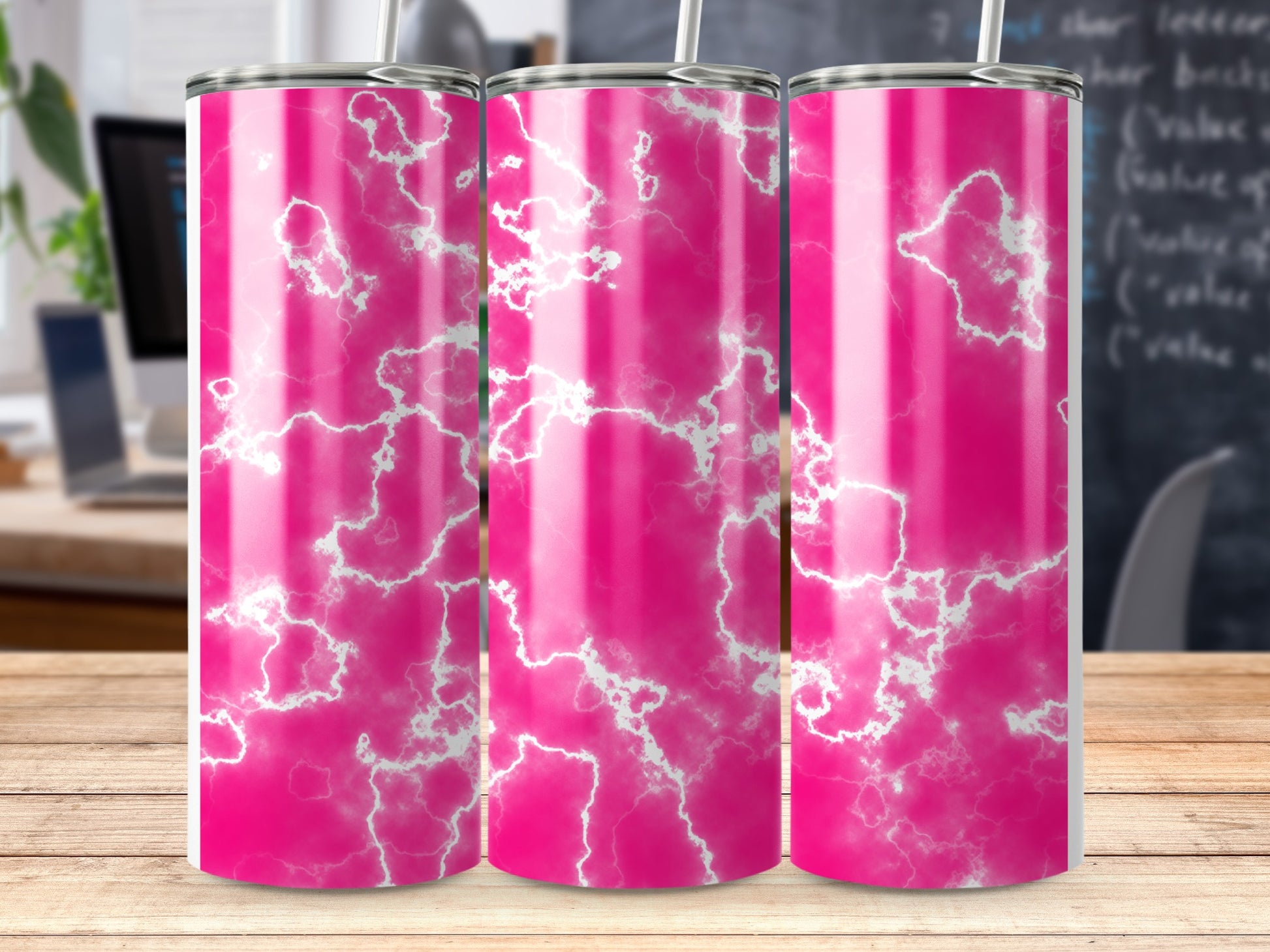 Pink White Marble Patterned Drink Tumbler product type