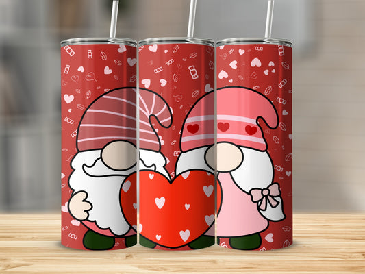 Adorable Gnomes and Hearts Design Tumbler Product