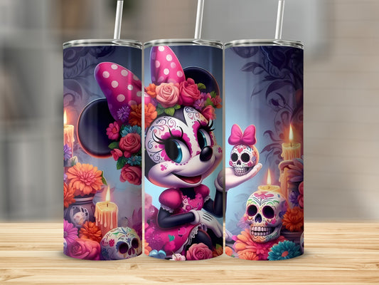 Day of the Dead Inspired Minnie Mouse Tumbler Design