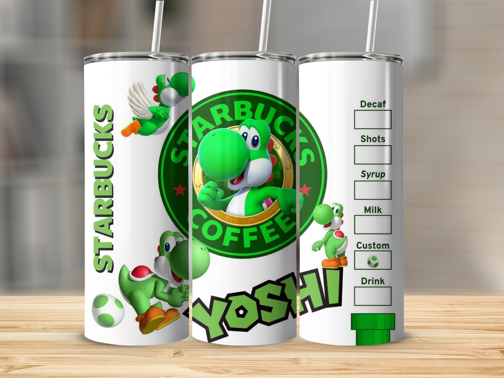 Starbucks Yoshi Custom Drink Design Tumbler Cup