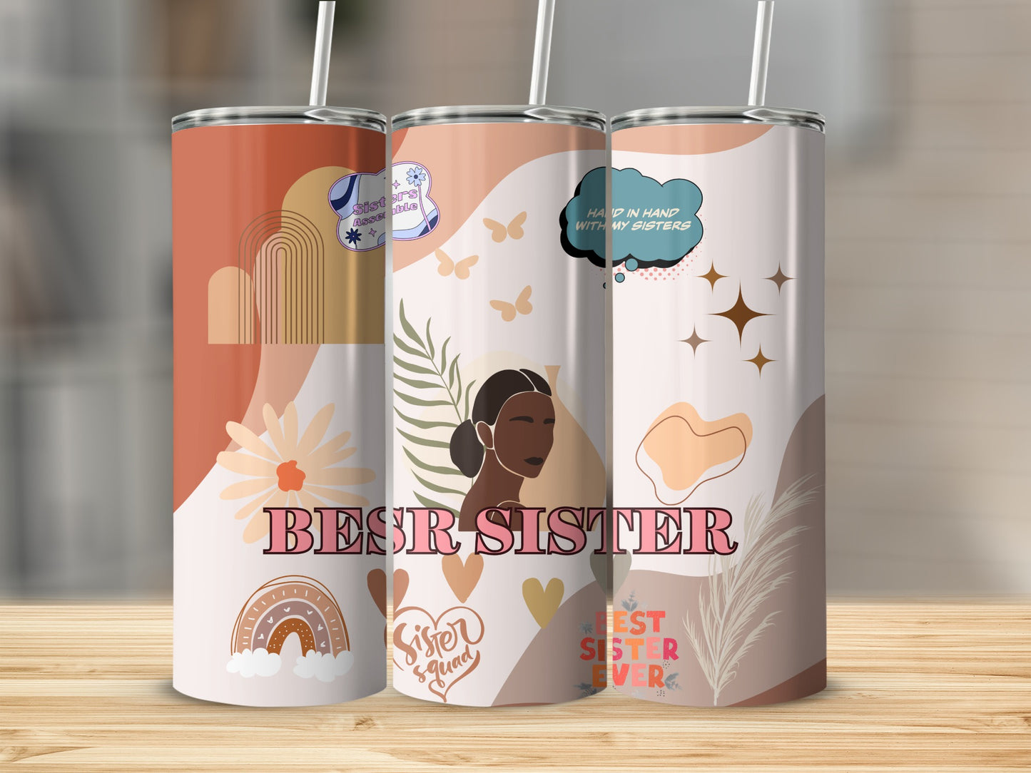Best Sister Ever Themed Personalized Tumblers