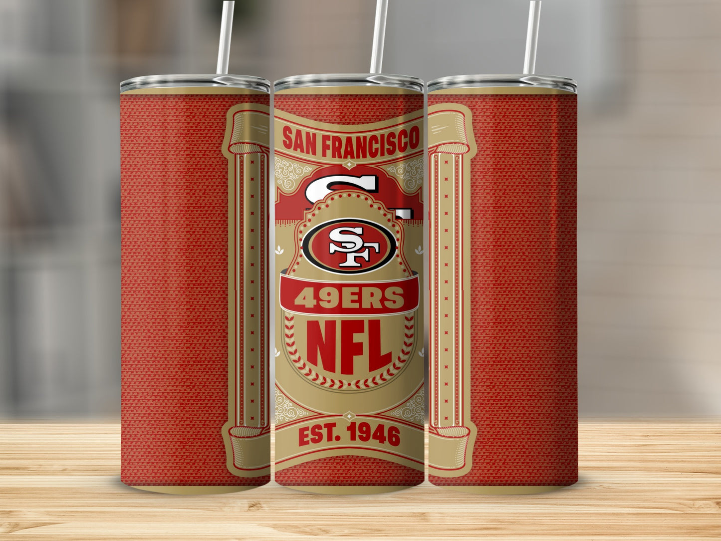San Francisco 49ers Vintage Logo Design Style Tumbler