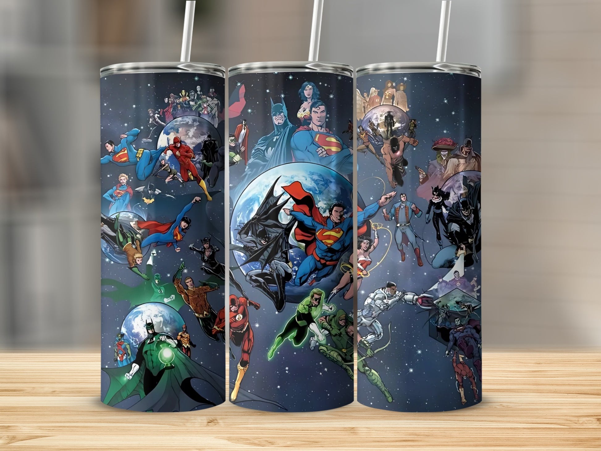 Superhero Space Adventure on Premium Tumbler Product