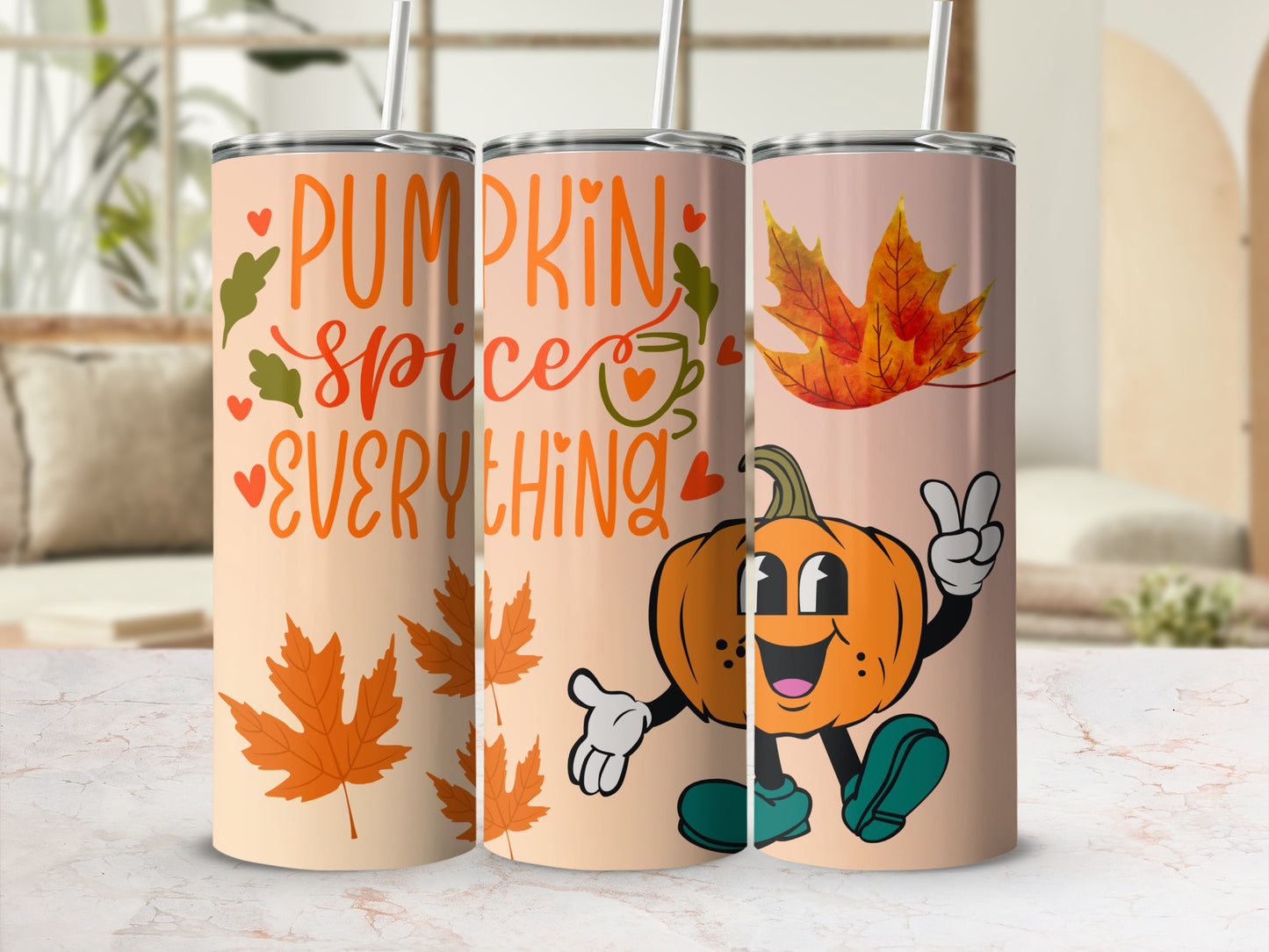 Pumpkin Spice Everything Autumn Theme Travel Drinkware