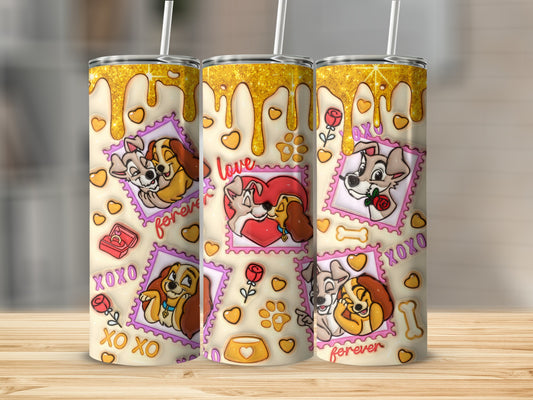 Adorable Love-Filled Dogs Design Tumbler Product
