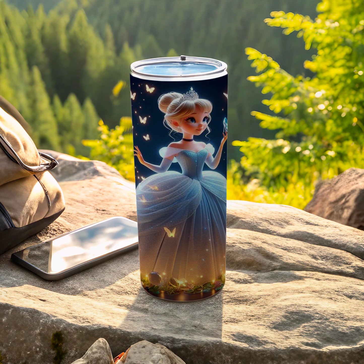 Princess in Elegant Blue Gown Insulated Tumbler