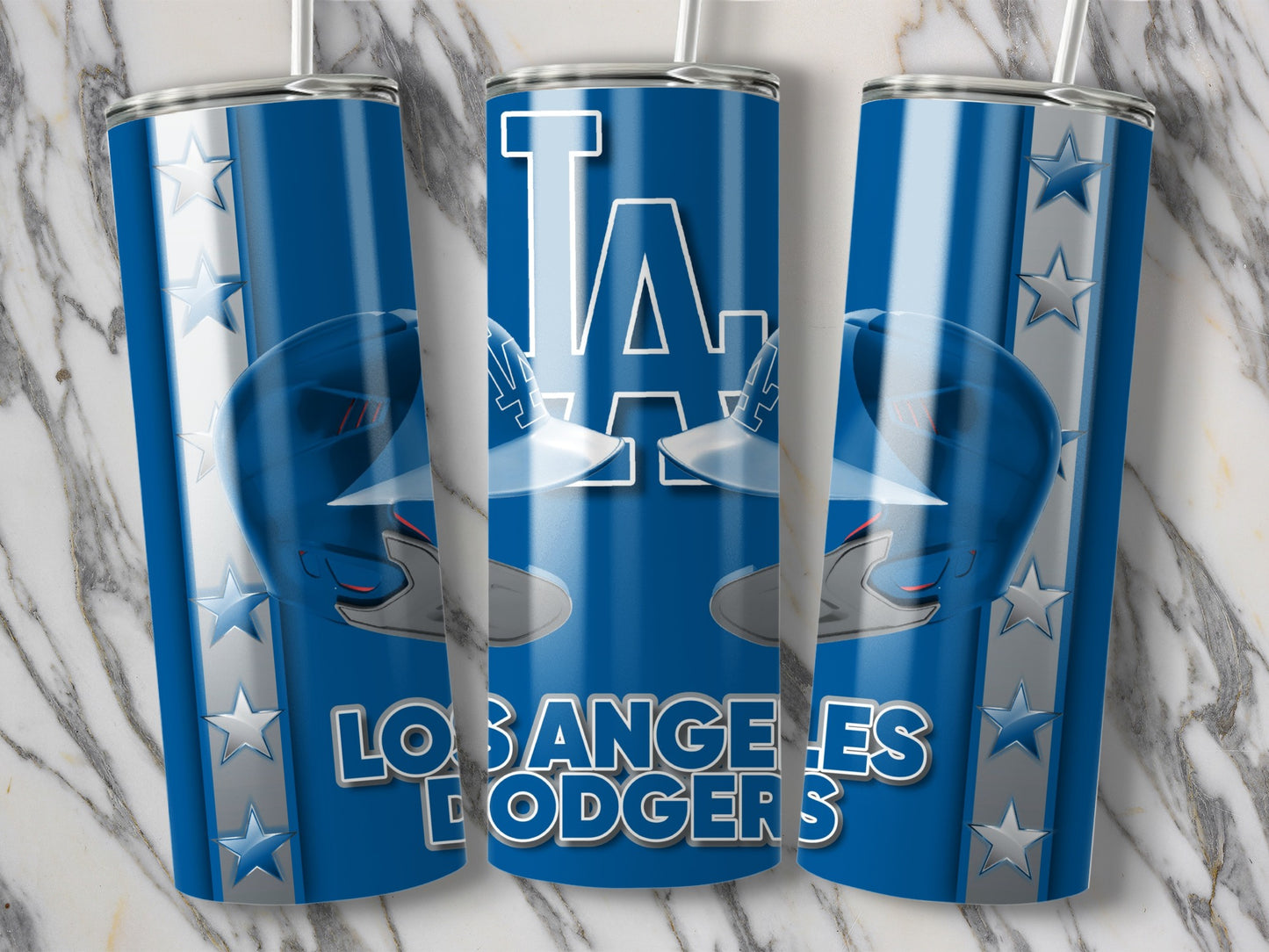 Los Angeles Dodgers Baseball Helmets Blue Themed Tumblers