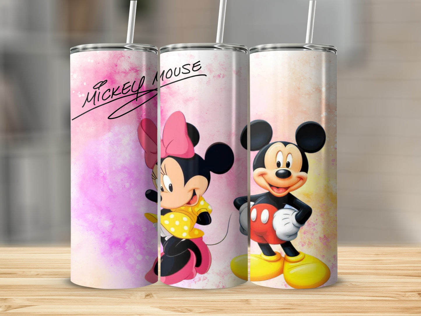 Mickey Mouse and Minnie Mouse design tumbler